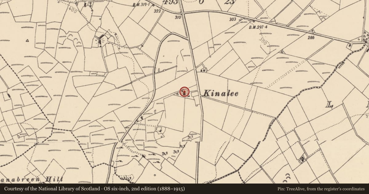 Ordnance Survey six-inch map, 2nd edition (1888–1915) covering the location of 40 Carn Road, Legatonegan, Derry City and Strabane, with a pin at the register's coordinates