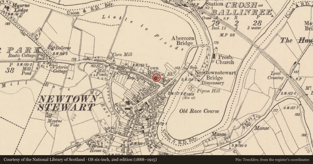 Ordnance Survey six-inch map, 2nd edition (1888–1915) covering the location of Former Hotel, Derry City and Strabane, with a pin at the register's coordinates