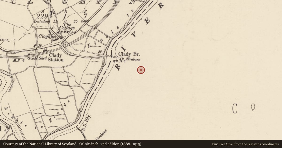 Ordnance Survey six-inch map, 2nd edition (1888–1915) covering the location of The Grove, Derry City and Strabane, with a pin at the register's coordinates