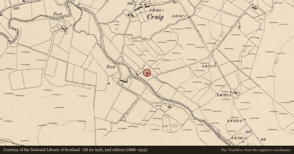 Ordnance Survey six-inch map, 2nd edition (1888–1915) covering the location of Vernacular building to rear of 60 Carrickayne Road, Claudy, Co Tyrone, BT47 4JW, Strabane, with a pin at the register's coordinates