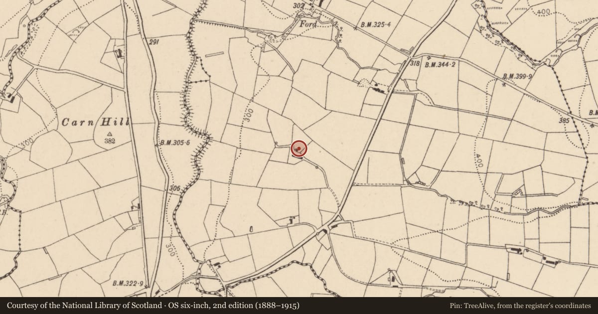 Ordnance Survey six-inch map, 2nd edition (1888–1915) covering the location of 27 Segully Road, Fermanagh and Omagh, with a pin at the register's coordinates