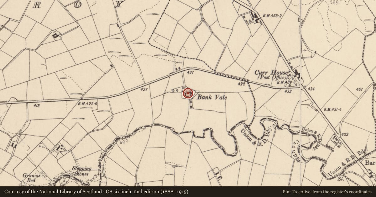 Ordnance Survey six-inch map, 2nd edition (1888–1915) covering the location of Gateway, Killadroy, Fermanagh and Omagh, with a pin at the register's coordinates