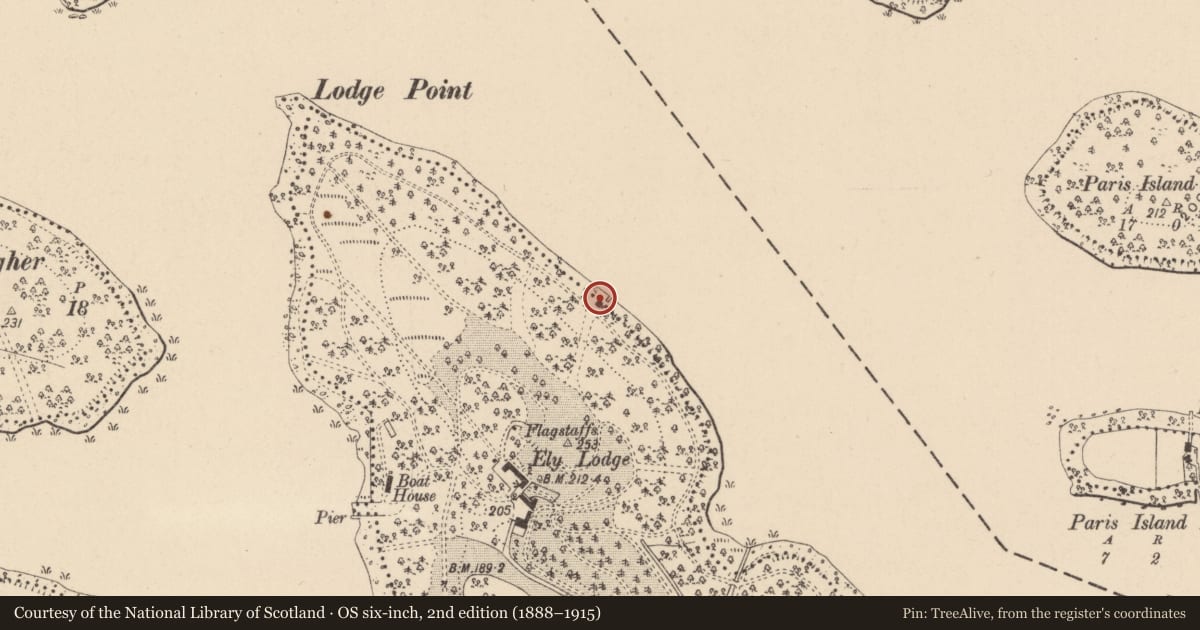 Ordnance Survey six-inch map, 2nd edition (1888–1915) covering the location of The Pump House, Fermanagh and Omagh, with a pin at the register's coordinates