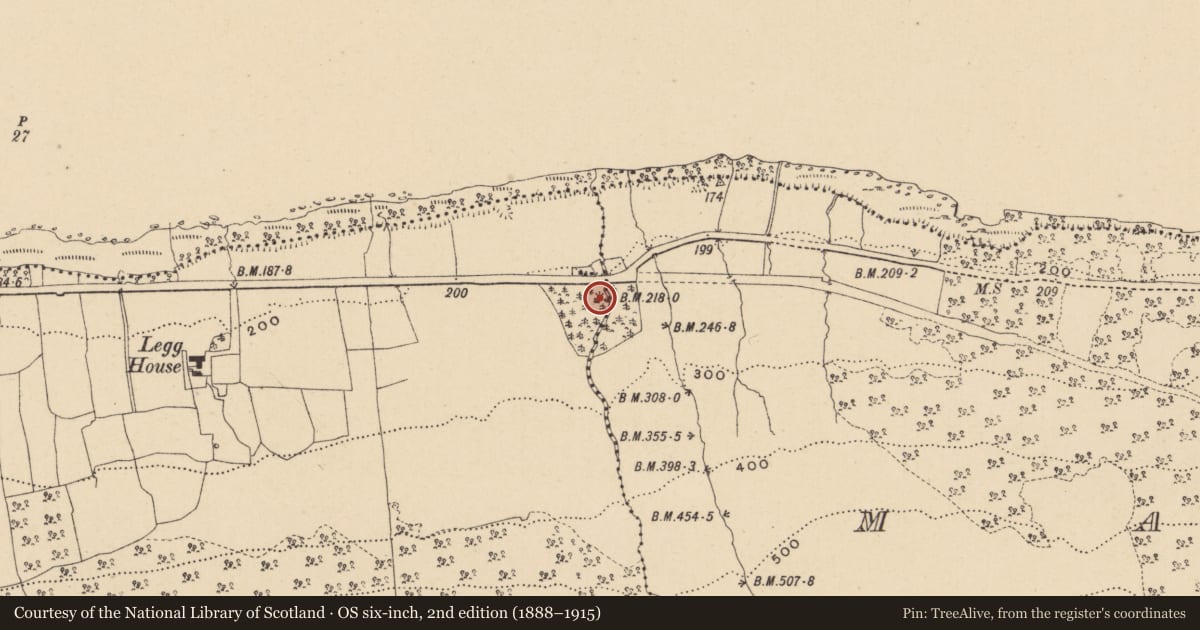 Ordnance Survey six-inch map, 2nd edition (1888–1915) covering the location of OUTBUILDINGS, Fermanagh and Omagh, with a pin at the register's coordinates