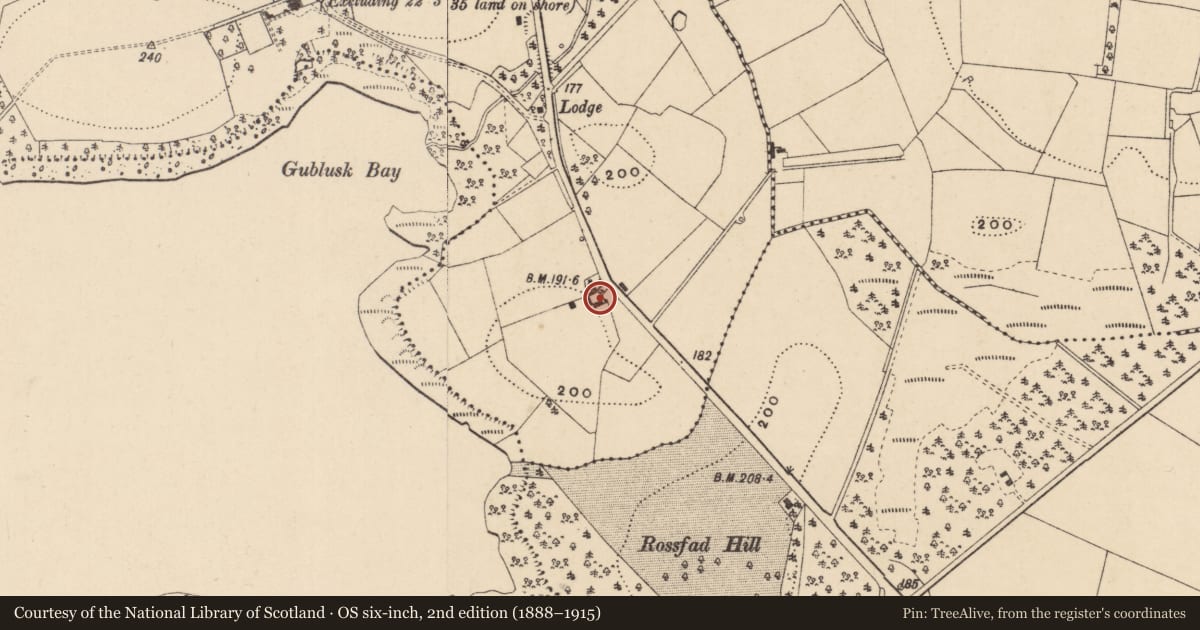 Ordnance Survey six-inch map, 2nd edition (1888–1915) covering the location of Building Known As Byre/HAYLOFT, Fermanagh and Omagh, with a pin at the register's coordinates