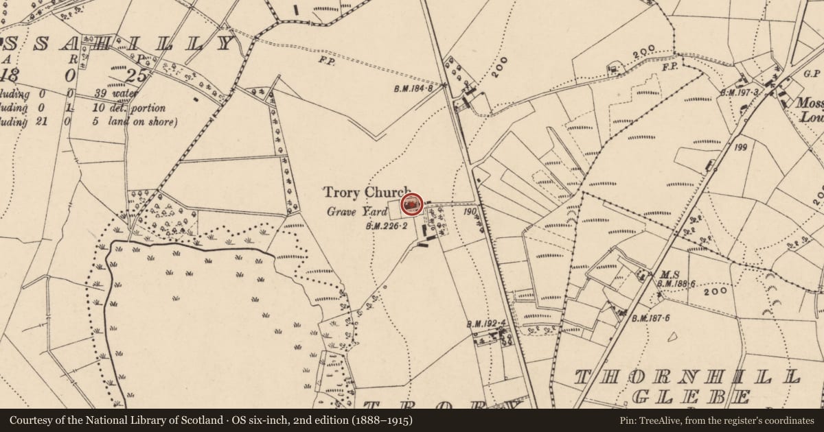 Ordnance Survey six-inch map, 2nd edition (1888–1915) covering the location of St. Michael'S Church, Fermanagh and Omagh, with a pin at the register's coordinates