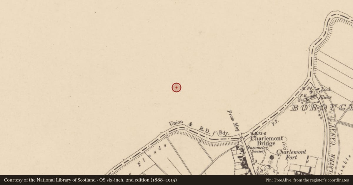 Ordnance Survey six-inch map, 2nd edition (1888–1915) covering the location of 5-6 The Square, Mid Ulster, with a pin at the register's coordinates