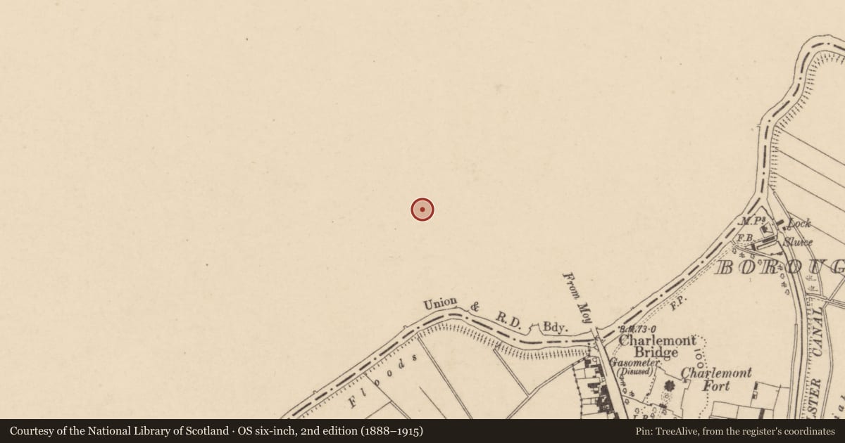 Ordnance Survey six-inch map, 2nd edition (1888–1915) covering the location of 11-12 The Square, Mid Ulster, with a pin at the register's coordinates