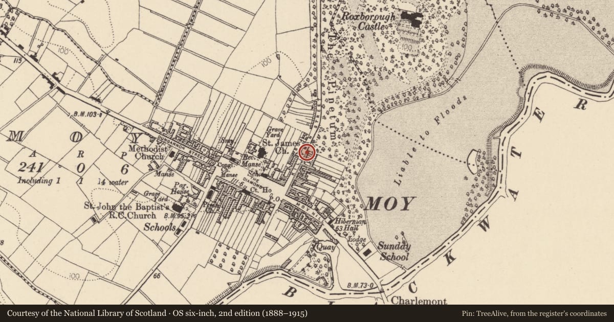 Ordnance Survey six-inch map, 2nd edition (1888–1915) covering the location of 37 Killyman St., Mid Ulster, with a pin at the register's coordinates
