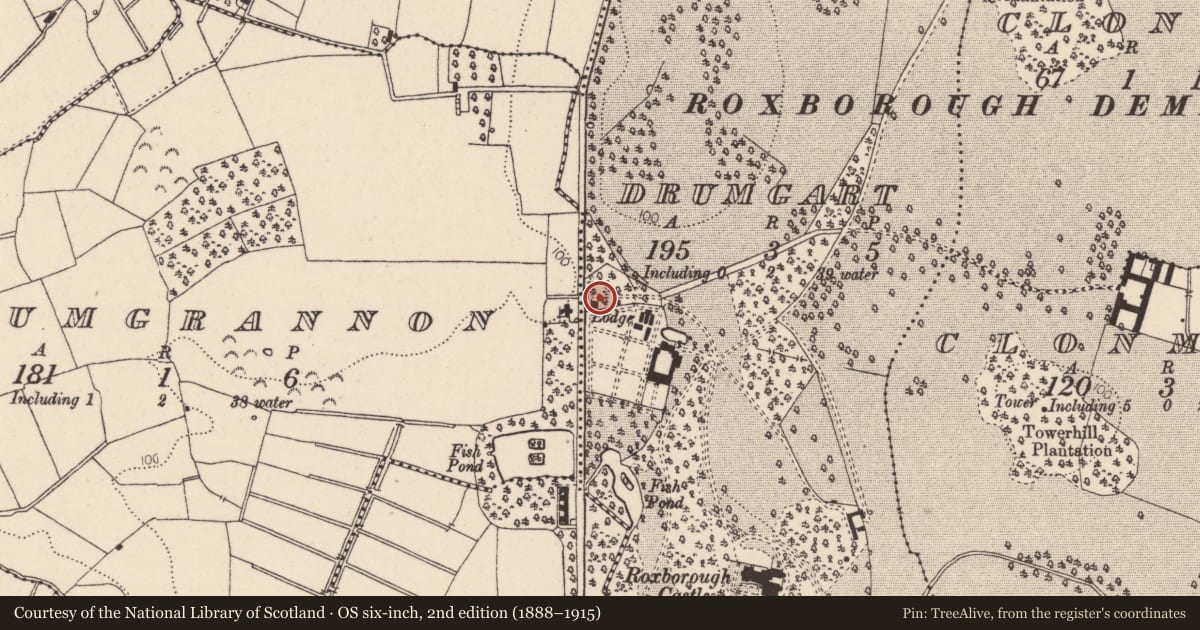 Ordnance Survey six-inch map, 2nd edition (1888–1915) covering the location of Gate Lodge, Mid Ulster, with a pin at the register's coordinates