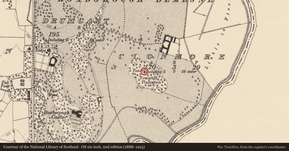 Ordnance Survey six-inch map, 2nd edition (1888–1915) covering the location of Stone Tower, Mid Ulster, with a pin at the register's coordinates