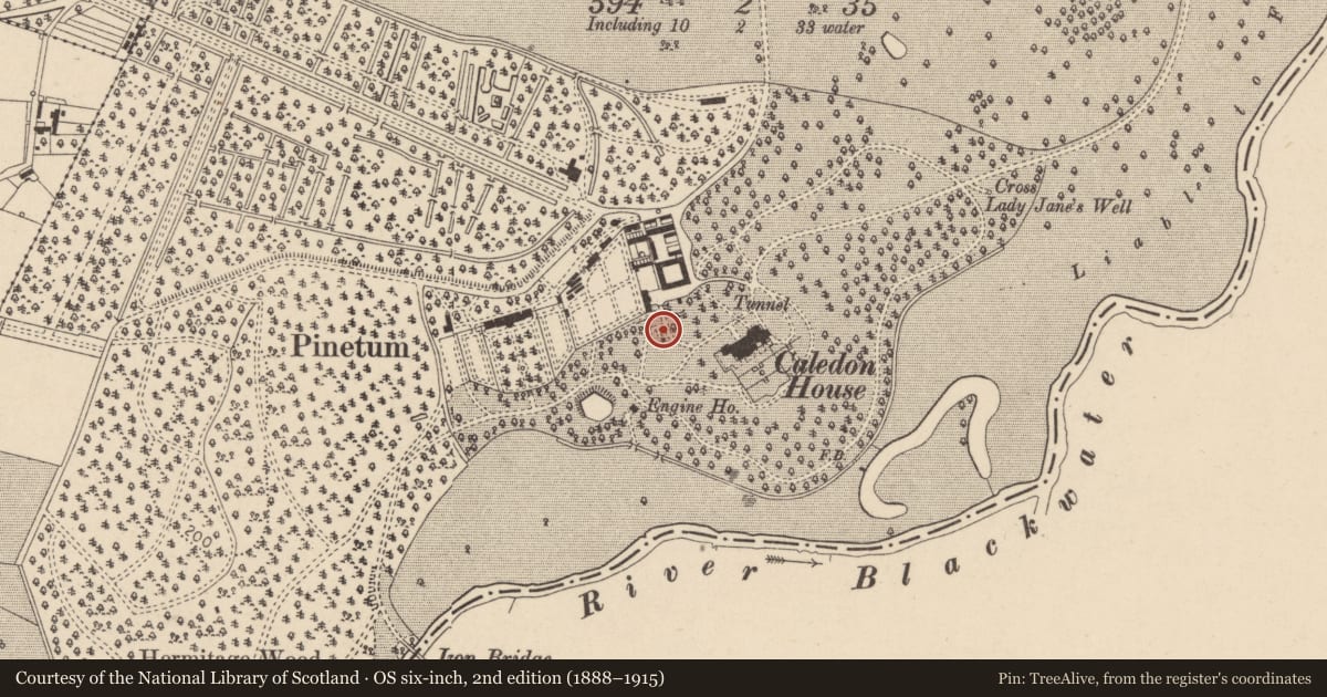 Ordnance Survey six-inch map, 2nd edition (1888–1915) covering the location of Garden Earth Closet, Mid Ulster, with a pin at the register's coordinates