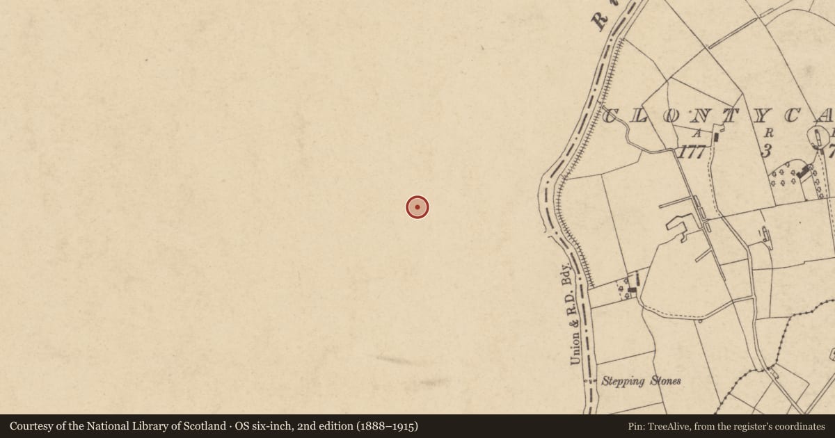 Ordnance Survey six-inch map, 2nd edition (1888–1915) covering the location of Orange Hall, Mid Ulster, with a pin at the register's coordinates