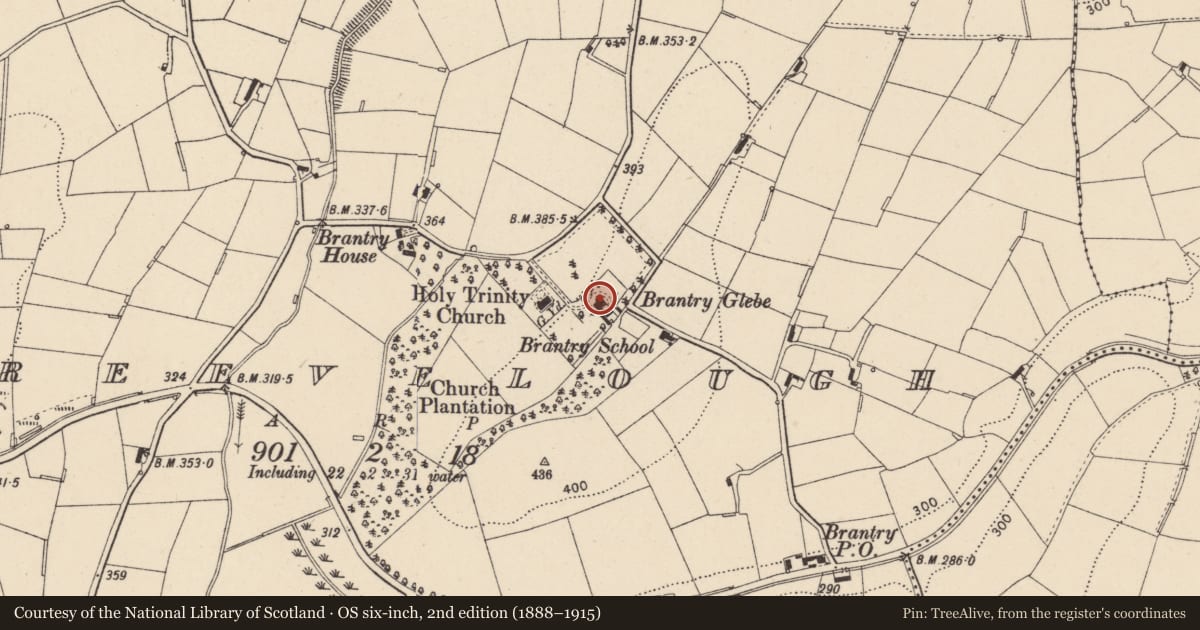 Ordnance Survey six-inch map, 2nd edition (1888–1915) covering the location of Former Rectory, Mid Ulster, with a pin at the register's coordinates