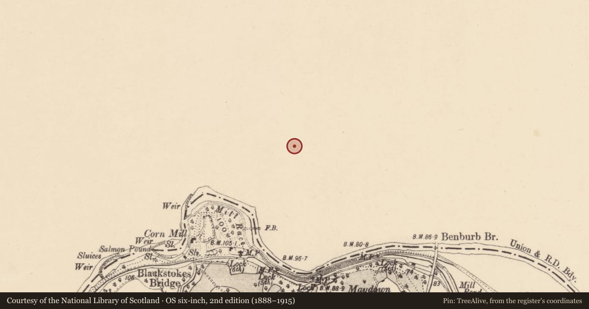 Ordnance Survey six-inch map, 2nd edition (1888–1915) covering the location of 57 Main St., Mid Ulster, with a pin at the register's coordinates