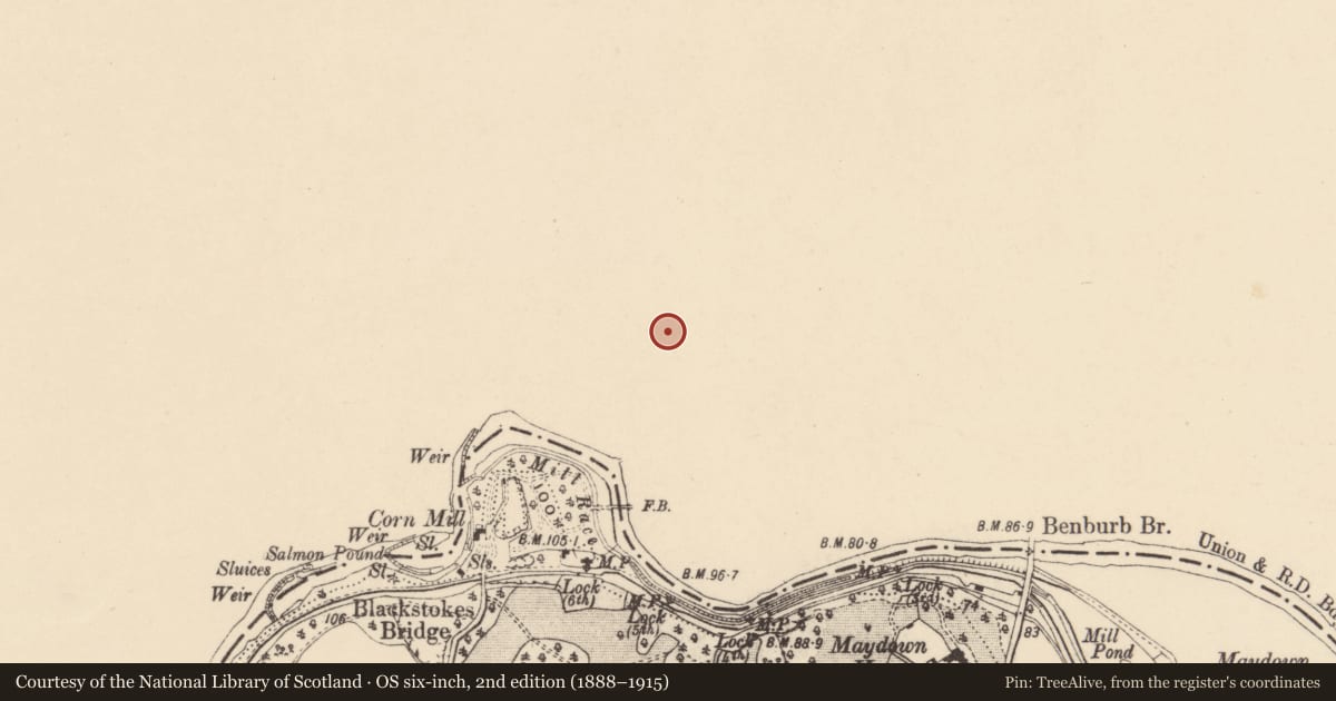 Ordnance Survey six-inch map, 2nd edition (1888–1915) covering the location of 60 Main St., Mid Ulster, with a pin at the register's coordinates