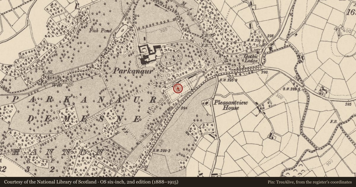 Ordnance Survey six-inch map, 2nd edition (1888–1915) covering the location of PAVILLION, See Admin Comments, Mid Ulster, with a pin at the register's coordinates