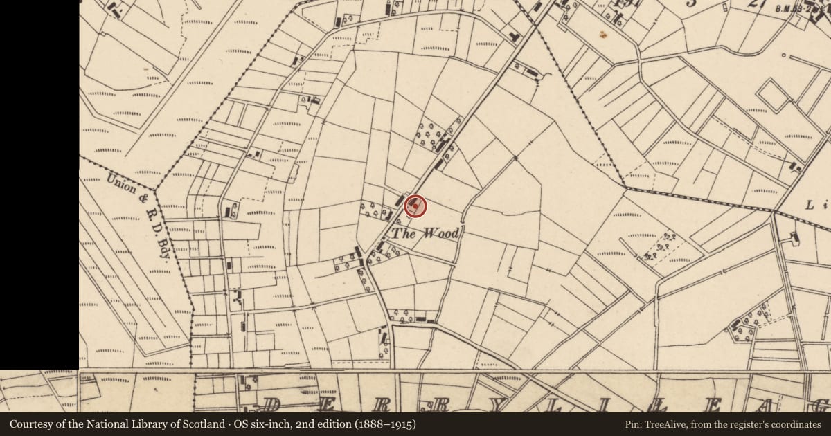 Ordnance Survey six-inch map, 2nd edition (1888–1915) covering the location of House, with a pin at the register's coordinates