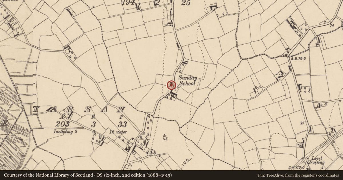 Ordnance Survey six-inch map, 2nd edition (1888–1915) covering the location of Site of house, Carn, Armagh City, Banbridge and Craigavon, with a pin at the register's coordinates