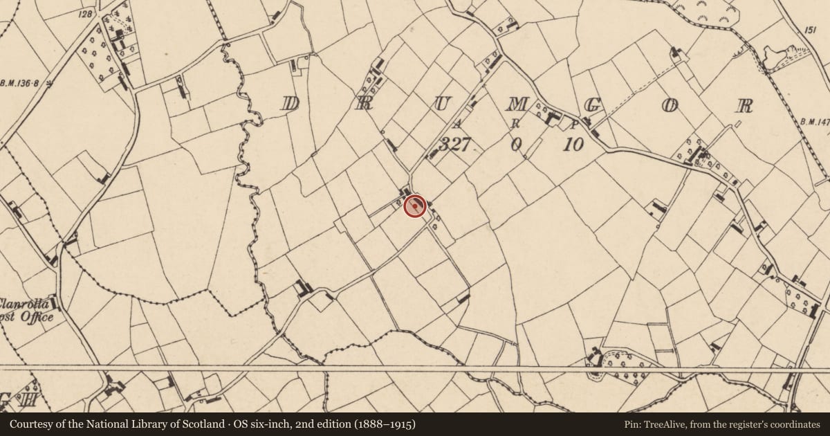 Ordnance Survey six-inch map, 2nd edition (1888–1915) covering the location of Site of houses, Drumgor, Armagh City, Banbridge and Craigavon, with a pin at the register's coordinates