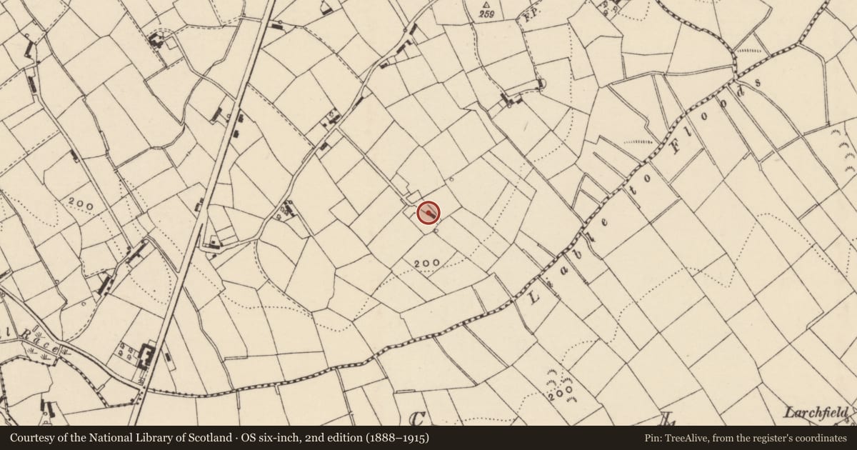 Ordnance Survey six-inch map, 2nd edition (1888–1915) covering the location of 25 Slopes Road, Ballydugan, Armagh City, Banbridge and Craigavon, with a pin at the register's coordinates