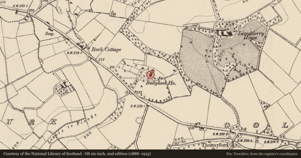 Ordnance Survey six-inch map, 2nd edition (1888–1915) covering the location of Springfield House, Armagh City, Banbridge and Craigavon, with a pin at the register's coordinates