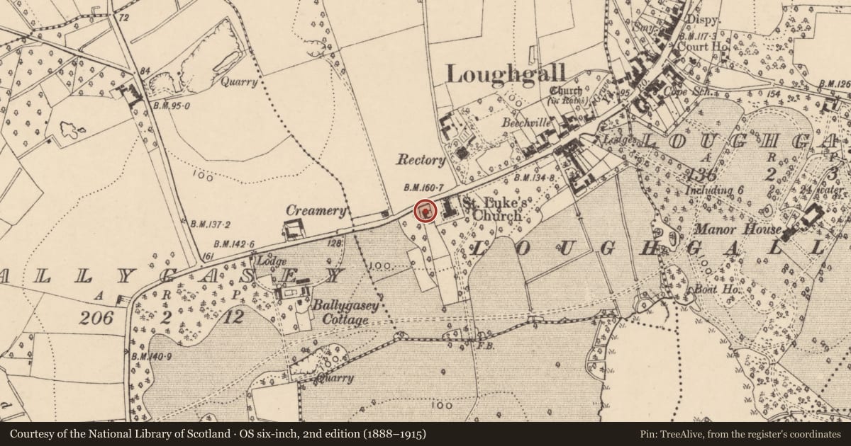 Ordnance Survey six-inch map, 2nd edition (1888–1915) covering the location of Old School House, Armagh City, Banbridge and Craigavon, with a pin at the register's coordinates