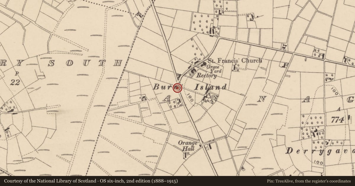 Ordnance Survey six-inch map, 2nd edition (1888–1915) covering the location of Water Pump, Annaghmore, Armagh City, Banbridge and Craigavon, with a pin at the register's coordinates