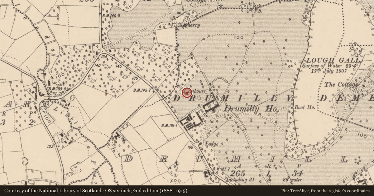 Ordnance Survey six-inch map, 2nd edition (1888–1915) covering the location of Ice House, Armagh City, Banbridge and Craigavon, with a pin at the register's coordinates
