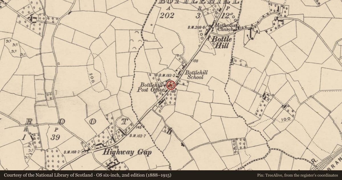 Ordnance Survey six-inch map, 2nd edition (1888–1915) covering the location of Telephone Kiosk, Bottlehill, Armagh, with a pin at the register's coordinates