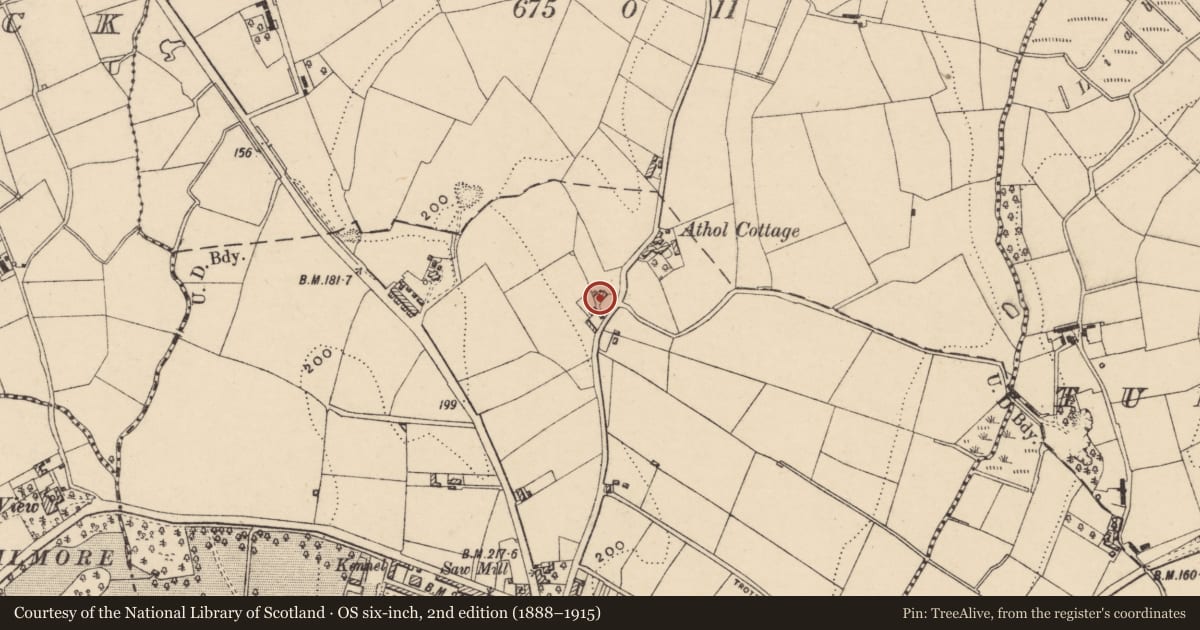 Ordnance Survey six-inch map, 2nd edition (1888–1915) covering the location of Ballymore House, Armagh City, Banbridge and Craigavon, with a pin at the register's coordinates