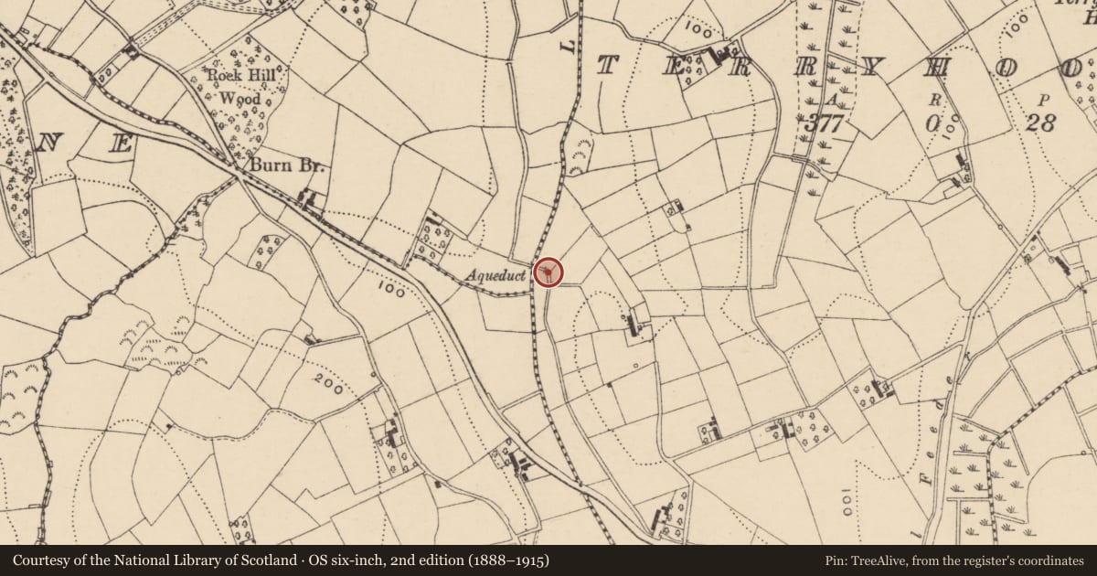 Ordnance Survey six-inch map, 2nd edition (1888–1915) covering the location of AQUEDUCT, Armagh City, Banbridge and Craigavon, with a pin at the register's coordinates