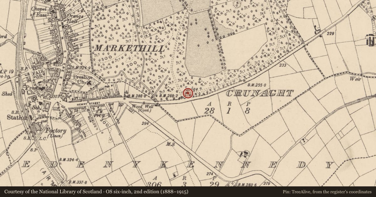 Ordnance Survey six-inch map, 2nd edition (1888–1915) covering the location of Former Gate Lodge, Armagh City, Banbridge and Craigavon, with a pin at the register's coordinates