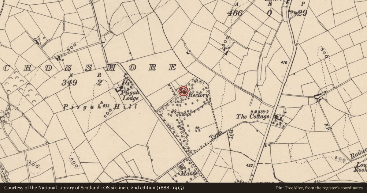 Ordnance Survey six-inch map, 2nd edition (1888–1915) covering the location of The Rectory, Armagh City, Banbridge and Craigavon, with a pin at the register's coordinates