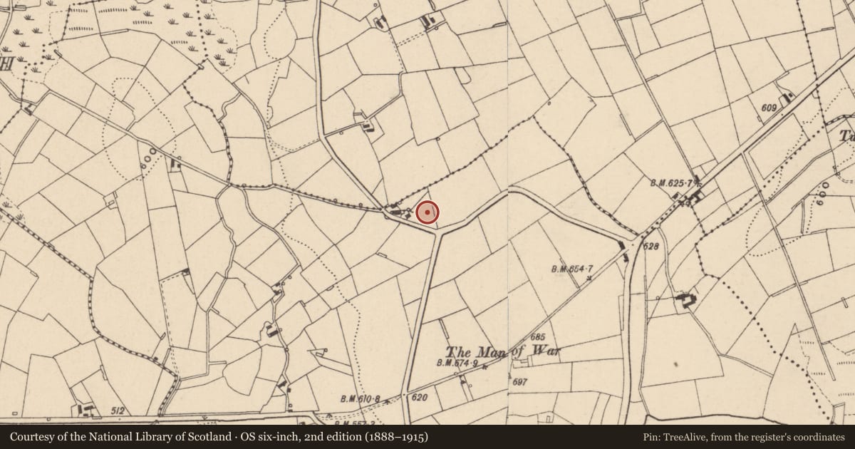 Ordnance Survey six-inch map, 2nd edition (1888–1915) covering the location of Sheffield House, Armagh City, Banbridge and Craigavon, with a pin at the register's coordinates