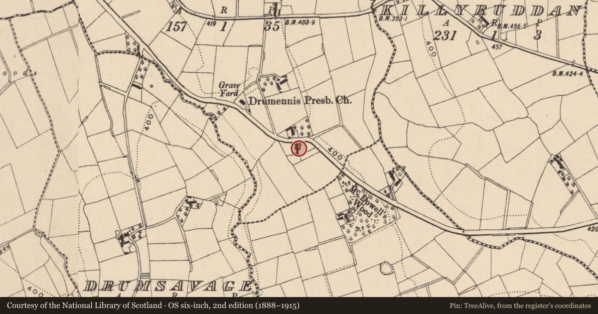 Ordnance Survey six-inch map, 2nd edition (1888–1915) covering the location of 151 Hamilton'S Bawn Road, Armagh City, Banbridge and Craigavon, with a pin at the register's coordinates