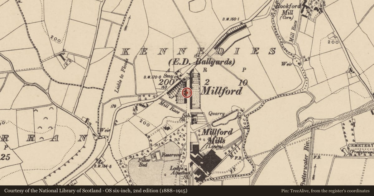 Ordnance Survey six-inch map, 2nd edition (1888–1915) covering the location of 1-47 Hill St., Armagh City, Banbridge and Craigavon, with a pin at the register's coordinates