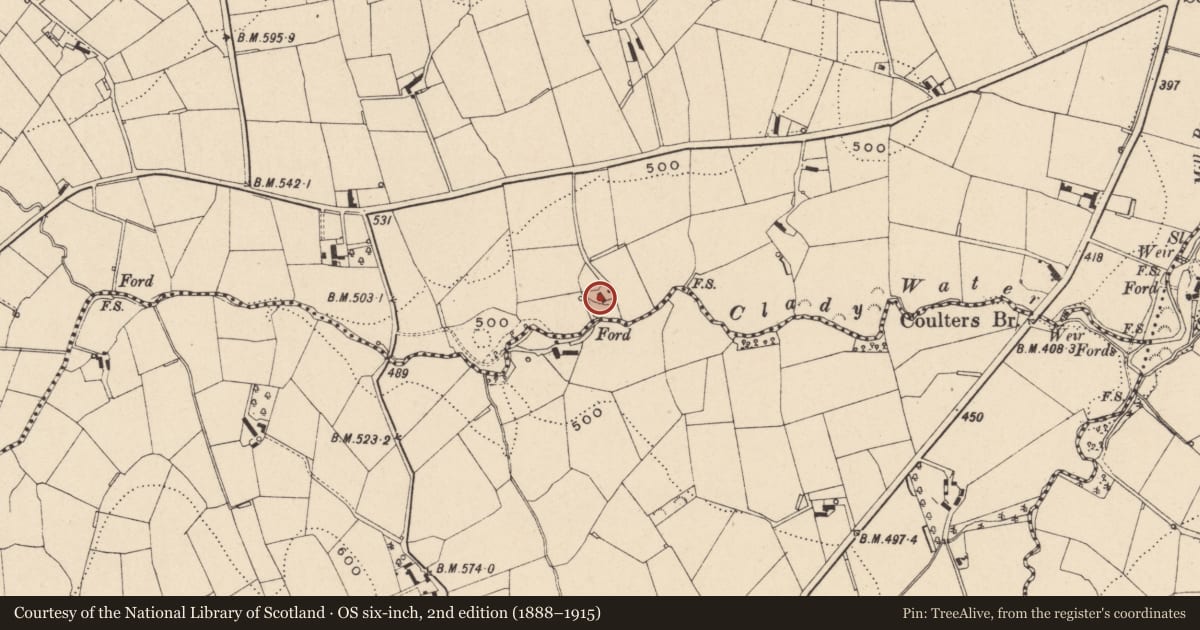 Ordnance Survey six-inch map, 2nd edition (1888–1915) covering the location of 24 Cladymore Road, Armagh City, Banbridge and Craigavon, with a pin at the register's coordinates