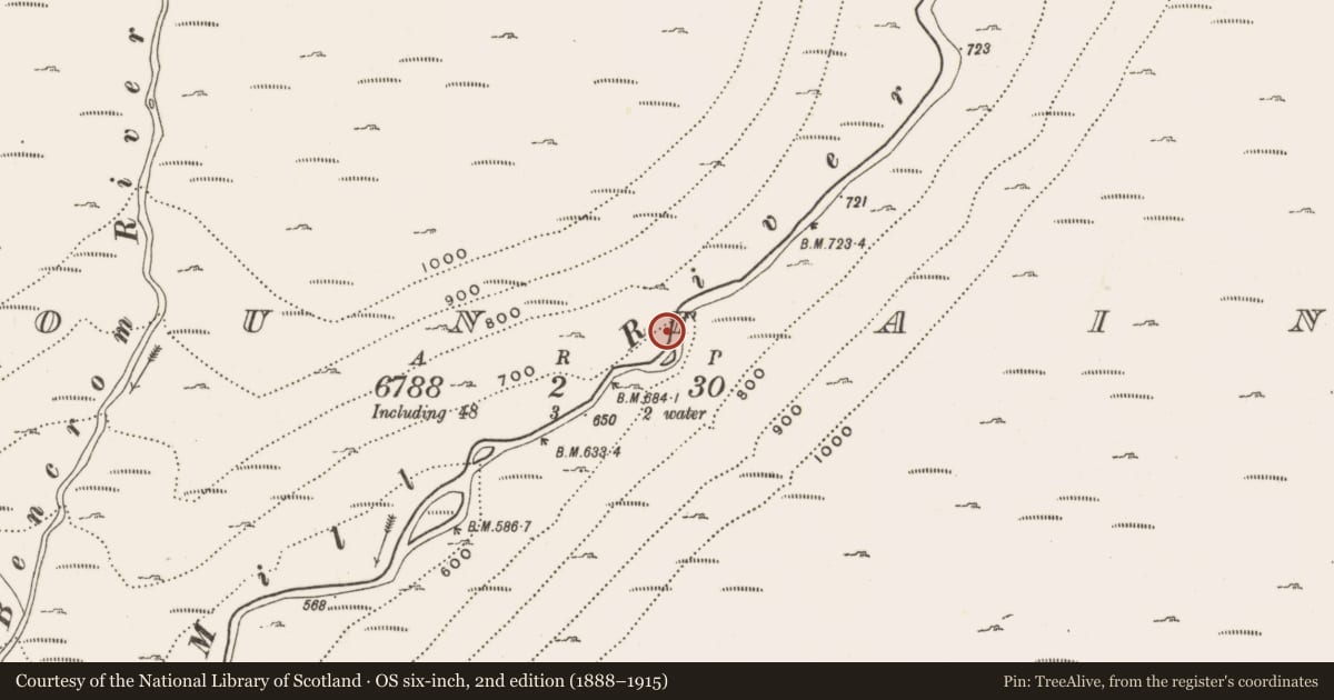 Ordnance Survey six-inch map, 2nd edition (1888–1915) covering the location of Ben Crom Reservoir, Silent Valley, Head Road, Ballymartin, Newry, BT34 4PU, Mourne Mountains East, Newry, Mourne and Down, with a pin at the register's coordinates