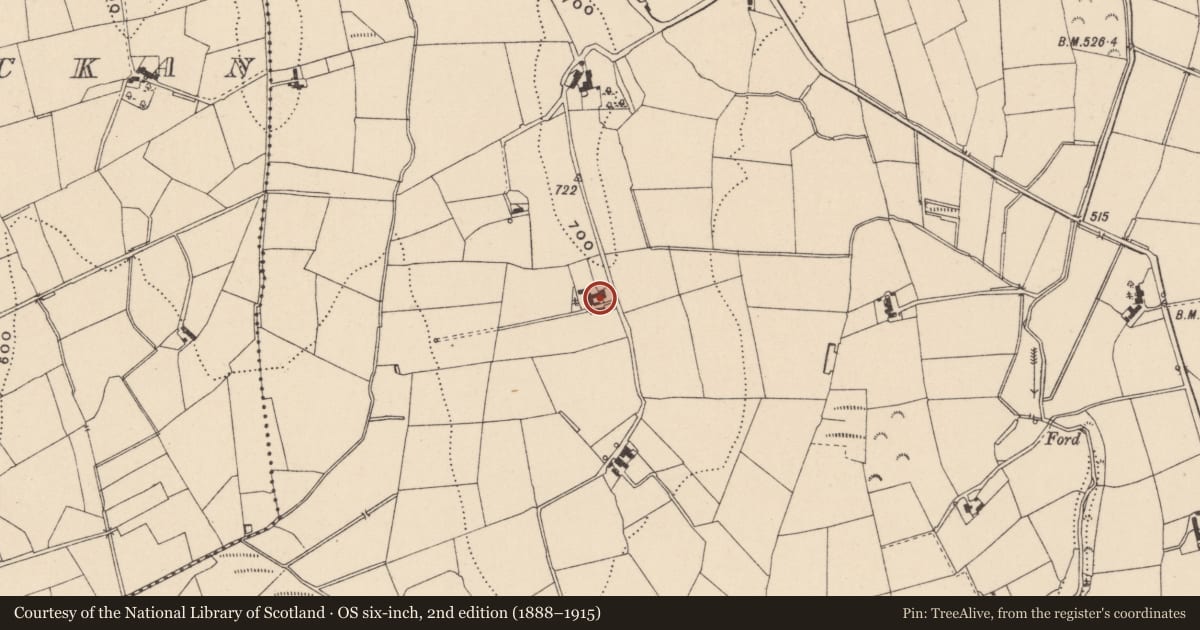 Ordnance Survey six-inch map, 2nd edition (1888–1915) covering the location of House 1, Newry, Mourne and Down, with a pin at the register's coordinates