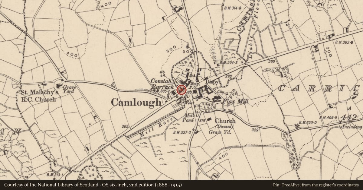 Ordnance Survey six-inch map, 2nd edition (1888–1915) covering the location of 31 Main Street, with a pin at the register's coordinates