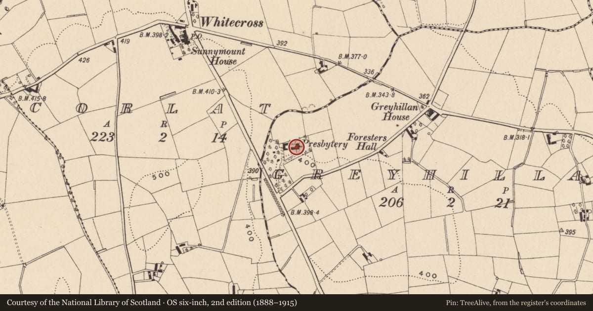 Ordnance Survey six-inch map, 2nd edition (1888–1915) covering the location of Presbyterian Manse, Newry, Mourne and Down, with a pin at the register's coordinates
