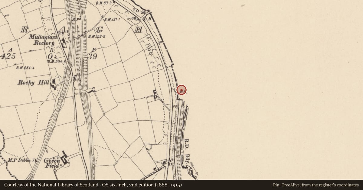 Ordnance Survey six-inch map, 2nd edition (1888–1915) covering the location of Lock and Lock Keepers House, Newry, Mourne and Down, with a pin at the register's coordinates