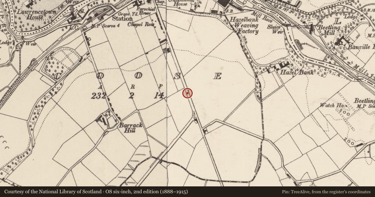 Ordnance Survey six-inch map, 2nd edition (1888–1915) covering the location of The Point House, Armagh City, Banbridge and Craigavon, with a pin at the register's coordinates