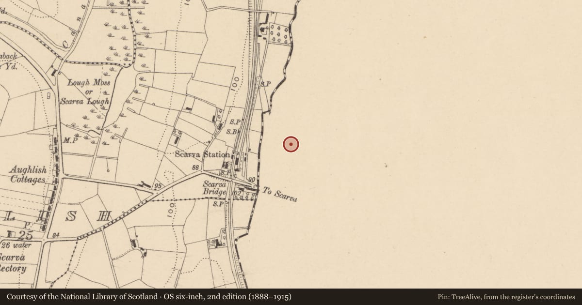 Ordnance Survey six-inch map, 2nd edition (1888–1915) covering the location of 16 Main Street, Monclone, Armagh City, Banbridge and Craigavon, with a pin at the register's coordinates