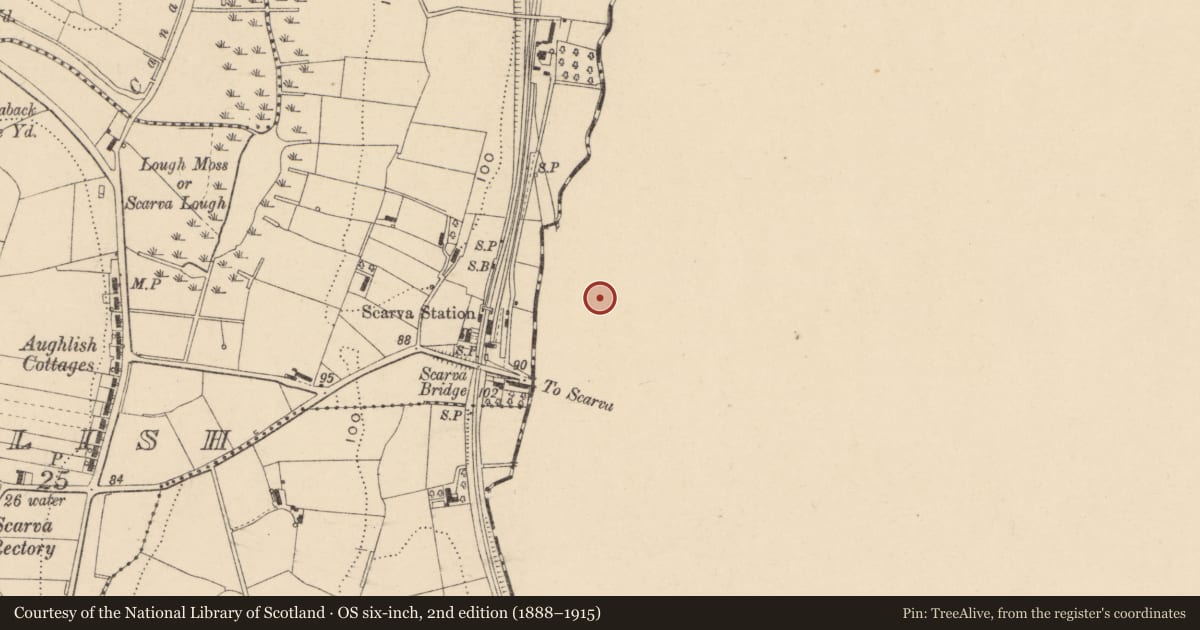 Ordnance Survey six-inch map, 2nd edition (1888–1915) covering the location of 18 Main Street, Monclone, Armagh City, Banbridge and Craigavon, with a pin at the register's coordinates