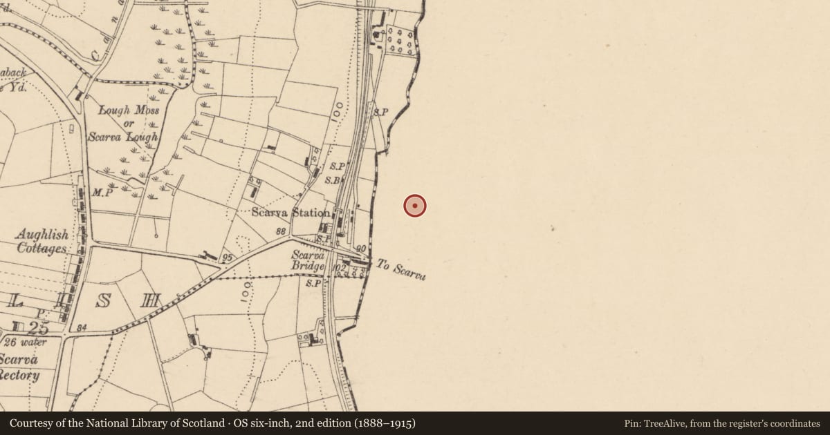 Ordnance Survey six-inch map, 2nd edition (1888–1915) covering the location of 20 Main St, Monclone, Armagh City, Banbridge and Craigavon, with a pin at the register's coordinates