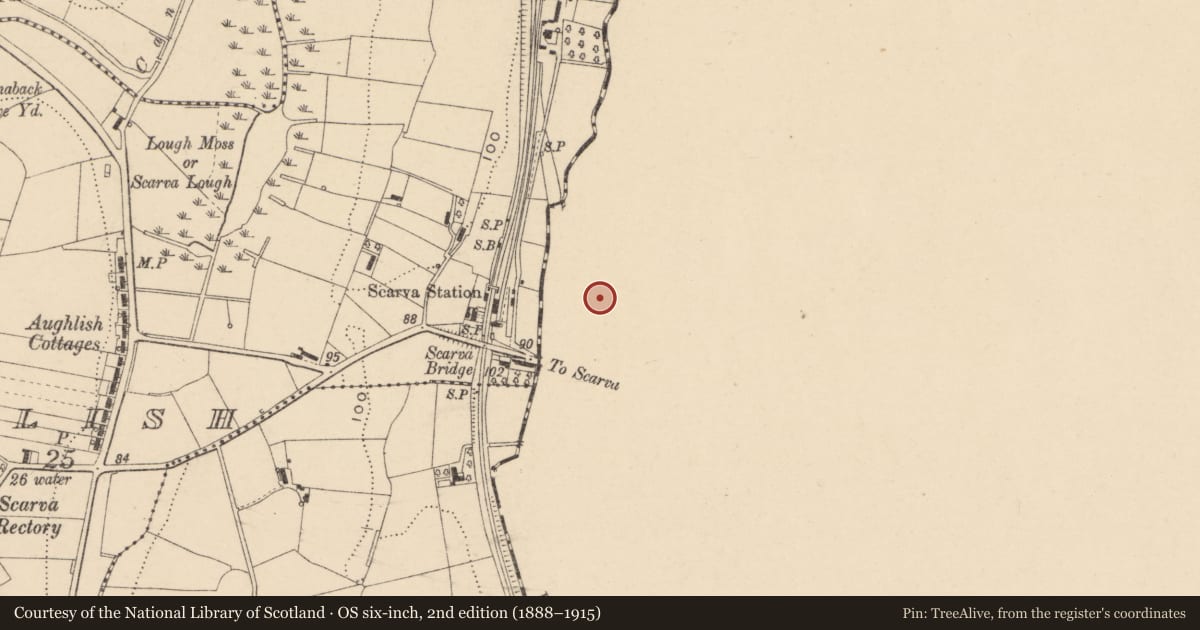Ordnance Survey six-inch map, 2nd edition (1888–1915) covering the location of 26/28 Main St, Monclone, Armagh City, Banbridge and Craigavon, with a pin at the register's coordinates