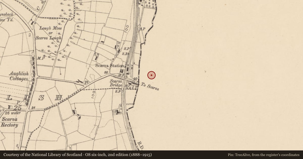 Ordnance Survey six-inch map, 2nd edition (1888–1915) covering the location of 34 Main St, Monclone, Armagh City, Banbridge and Craigavon, with a pin at the register's coordinates