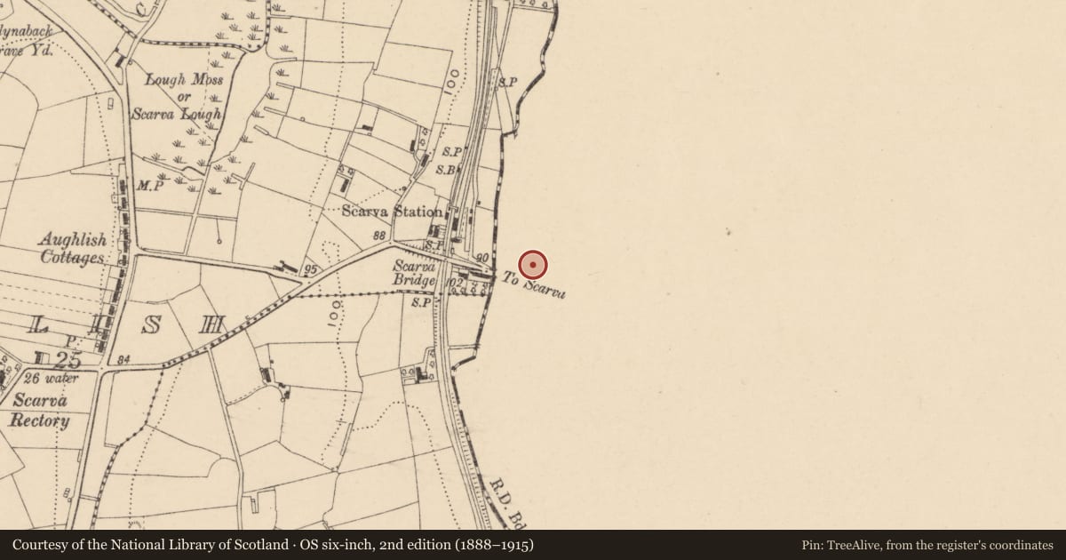 Ordnance Survey six-inch map, 2nd edition (1888–1915) covering the location of 40 Main St, Monclone, Armagh City, Banbridge and Craigavon, with a pin at the register's coordinates